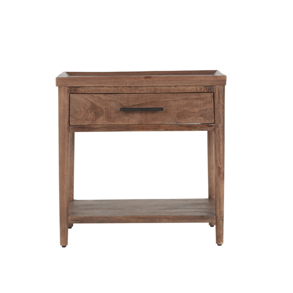 Birch Lane™ Olga 24'' Tall Solid Wood End Table with Storage Wayfair